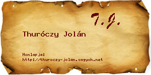 Thuróczy Jolán névjegykártya