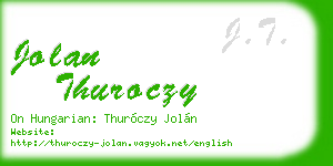 jolan thuroczy business card